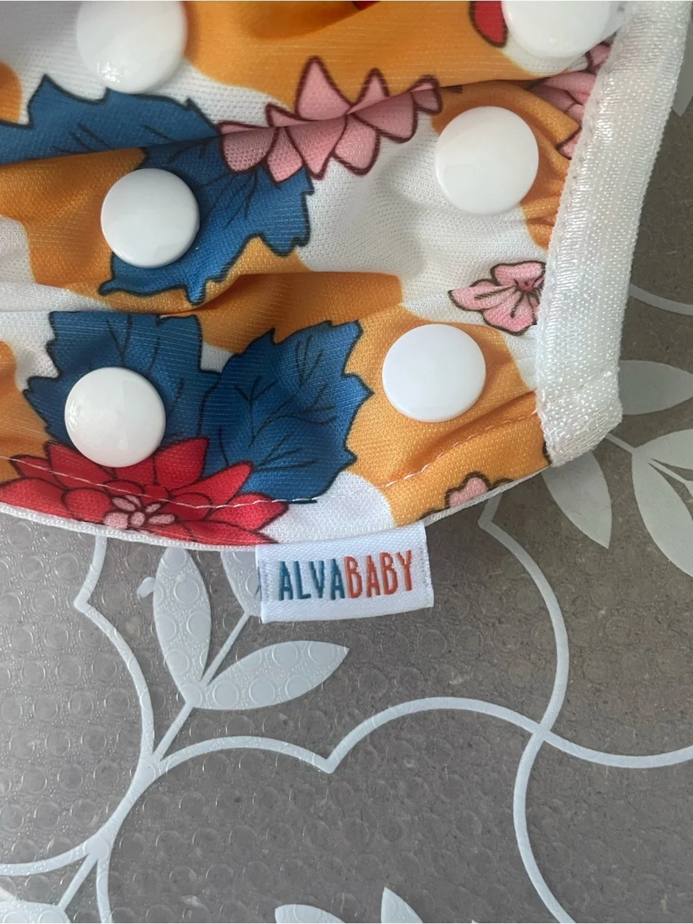 ALVABABY…..Reusable Diaper Cover in Blue with Fruit & Floral Prints